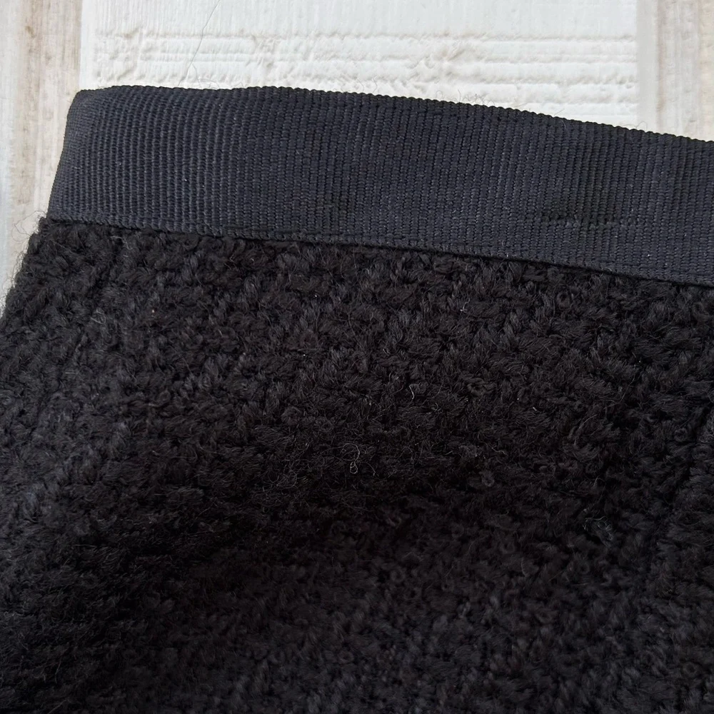 Ann Taylor Factory Boucle Pencil Skirt Lined Grosgrain Trim Black Size‎ 6